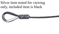 WIRE ROPE ASSEMBLY, 3/16 X 30"; BLACK